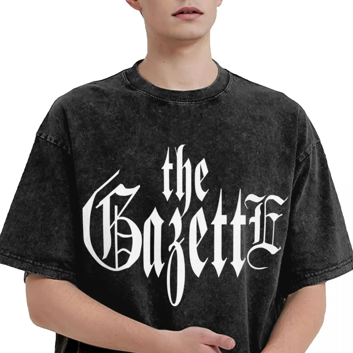 The Gazette Merch Washed T Shirt for Men Women Streetwear Hip Hop T-Shirts Printed Rock Band Tee Shirt Short Sleeve