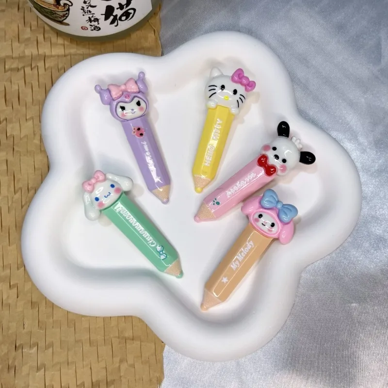 

Sanrio Hello Kitty Pencil Shape Hairpins Cartoon Anime Figures Kuromi Headwears Anime Merchandise Decoration Girl Birthday Gifts