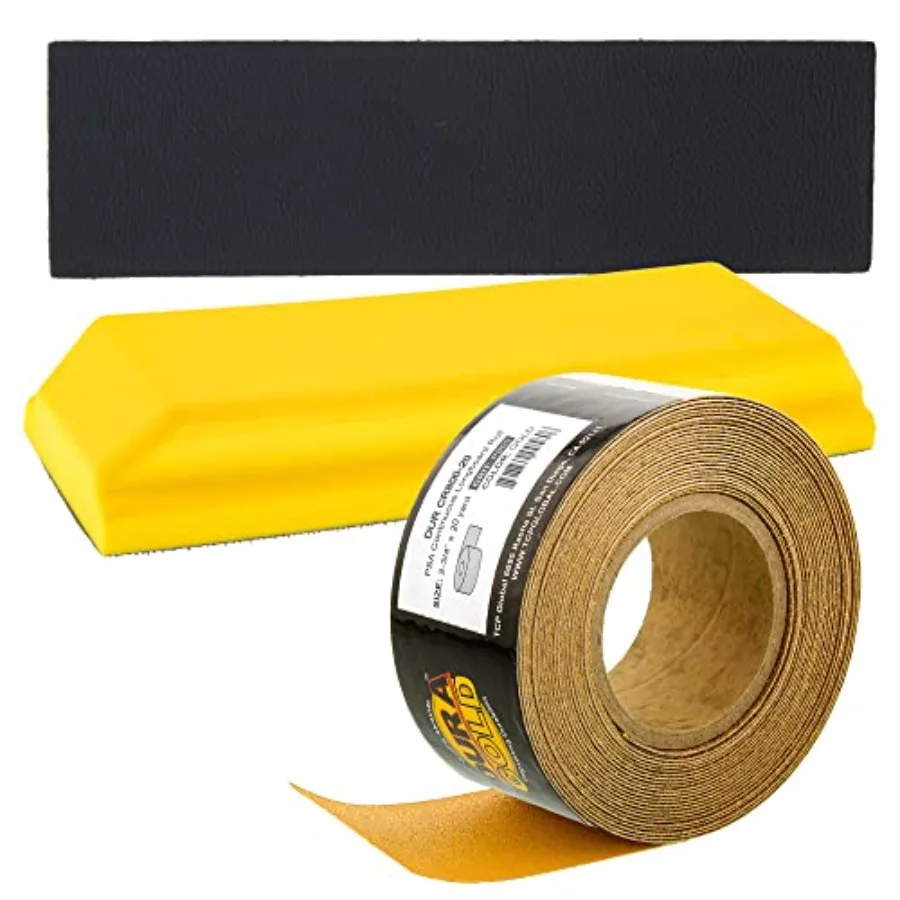 

Dura-Gold Pro Series Rectangle 10" x 2-3/4" Hand Sanding Block Pad with Hook and Loop Backing and PSA Adapter Pad and 800 Grit