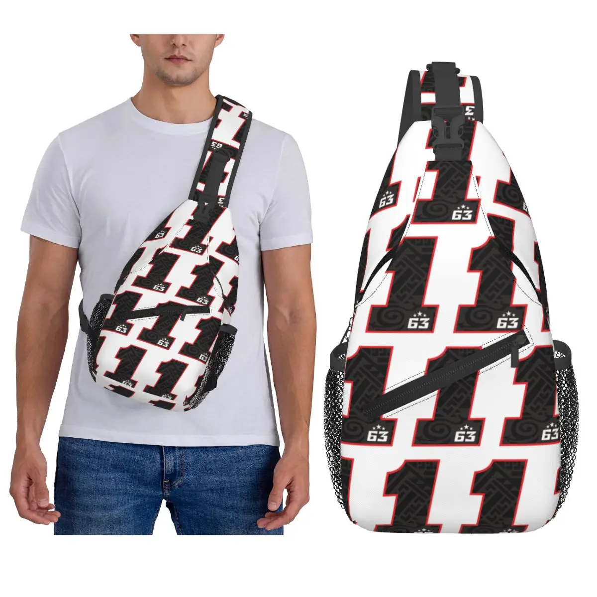 

Pecco Bagnaia 63 Chest Bag Men Sling Crossbody Backpack Chest Bag Traveling Hiking Daypack Shoulder Bag