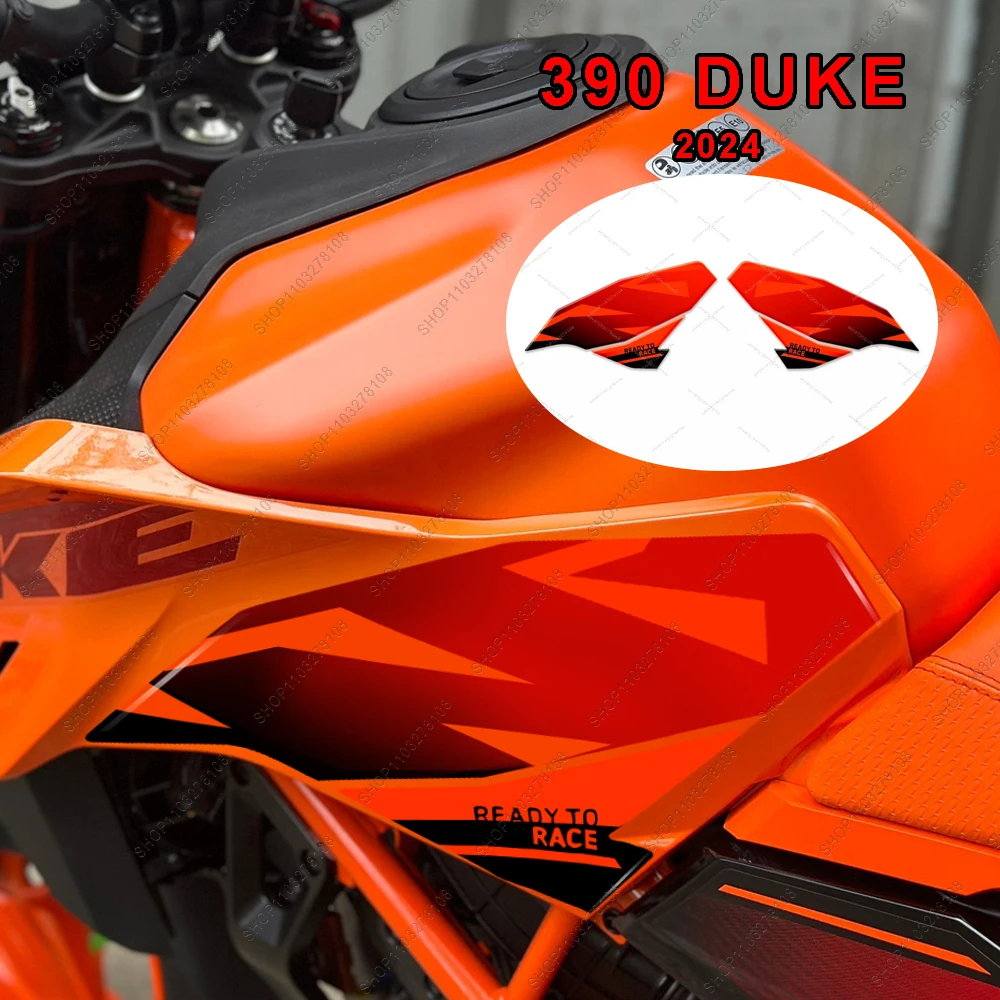 

New 390 Duke 2024 Motorcycle Side Fuel Tank Sticker Non-slip 3D Epoxy Resin Protection Sticker Kit For 390 Duke 2024