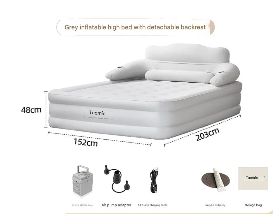 PVC opblaasbaar matras met kussen voor thuis buiten kamperen rust slaapbed auto luchtkussen draagbare opvouwbare luie bankmat