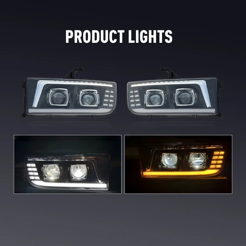 1PC LED Projector Headlight Assembly for BENZ MP1 AXOR Truck Lights Front Head Lamp with DRL And Turning Signal Car Headlights