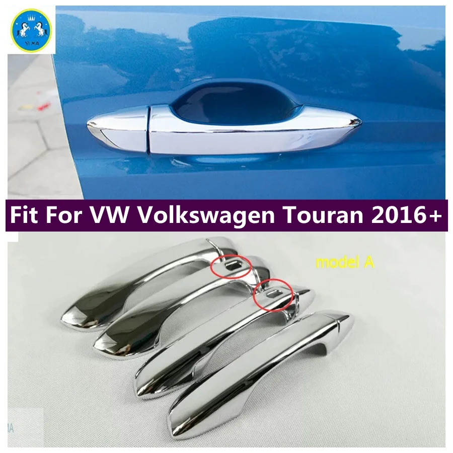 

ABS Chrome Door Pull Doorknob Handle Decoration Frame Cover Trim Fit For VW Volkswagen Touran 2016 - 2019 Car Accessories