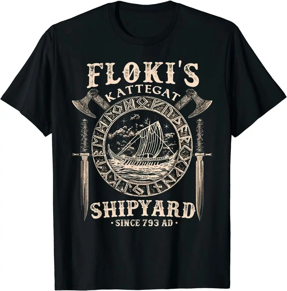 New Flokis Shipyard Kattegat  Ship and Sword Premium T-Shirt  Anime Graphic T-shirts for Men Clothing Women