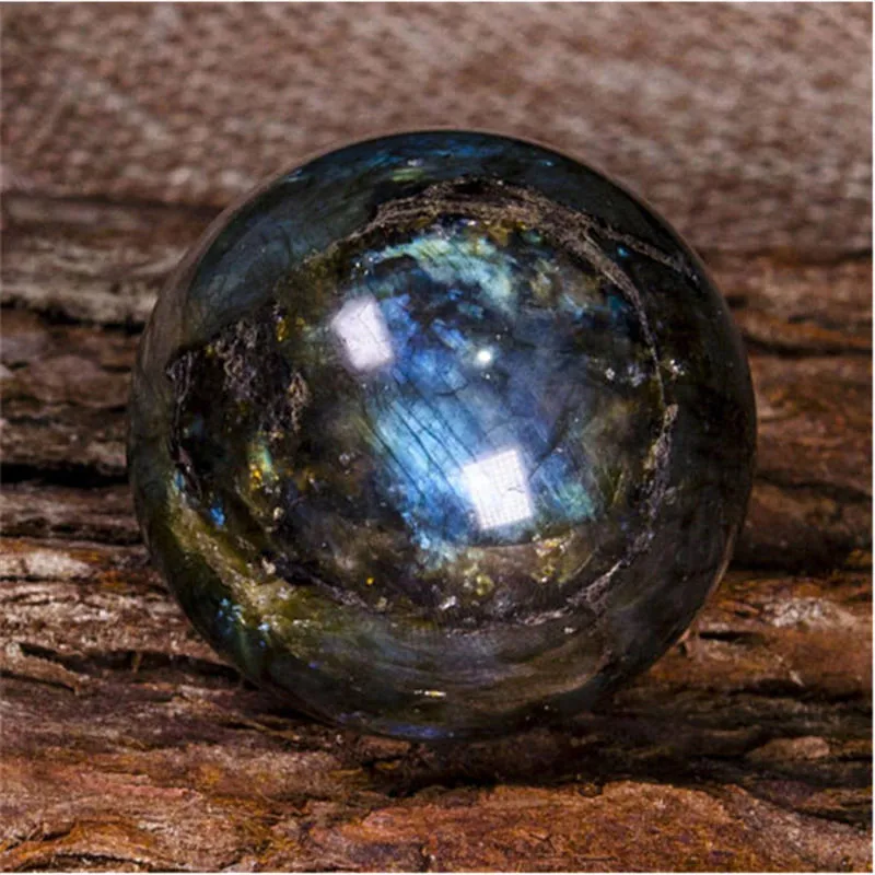 80mm Natural Labradorite Crystal Polished Sphere Ball 100% High Quality Healing Crystal Gemstone Flash Glossy Stone Decoration