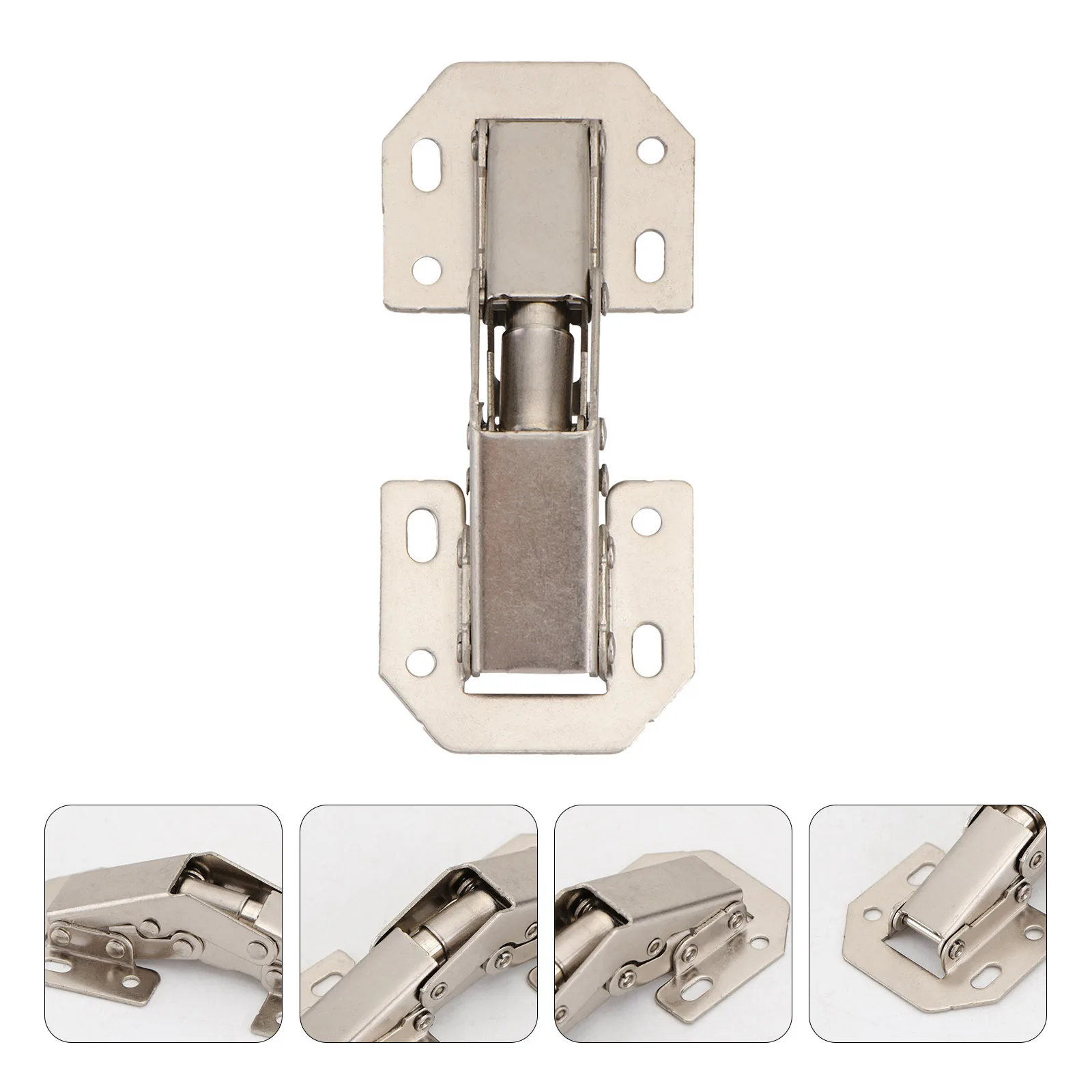 

4Pcs Thickened Steel Cabinet Hinges Hydraulic Silent Buffered Face Frame Concealed Mounting Kitchen Door Stainless Steel Door