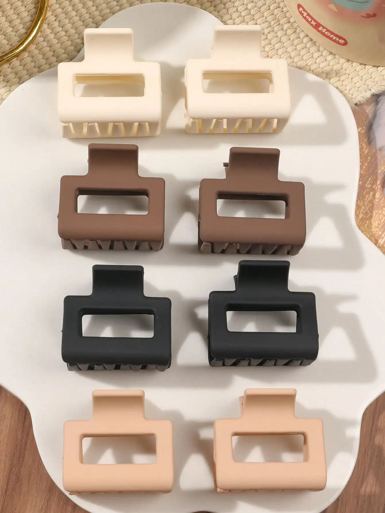8 Stück matte kleine Blumen-Haarspangen, 6,5 cm, quadratische Haarklammern für Frauen und Mädchen, dünnes Haar, einfache 3,8 cm rechteckige Haar-Accessoires – Detail 9