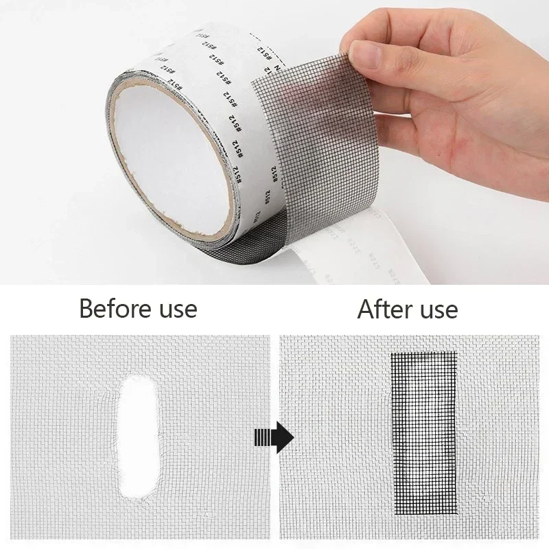 Strong Window Screen Repair Tape Self Adhesive Mesh Tape Net Door Fix Patch Covering Up Holes Tears Anti-Insect Mosquito Mesh