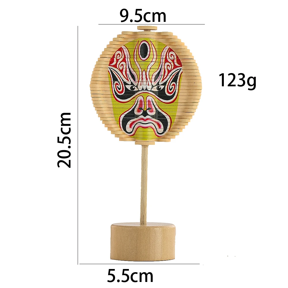 Chinese Operas Facial Wooden Helicone Spiral Lollipop Figurines Rotating Spin Magic Wand Stress Relief Fidgets Decompression Toy