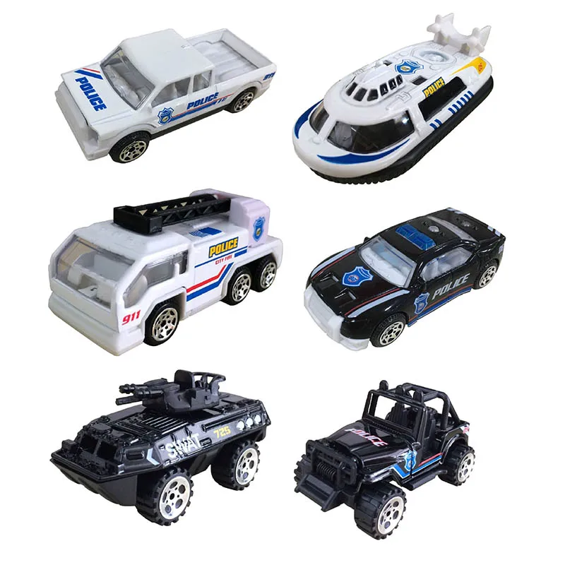 1:64 Mini Legering Automodel Simulatie Brandweerwagen / Militaire voertuigen / Sportwagen / Jacht / Politievoertuig Leuk Trek auto Speelgoed