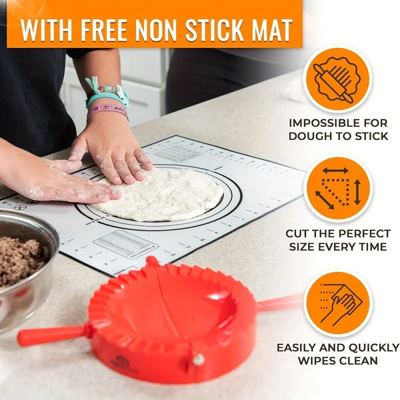 Juego de 4 Moldes para Hacer Dumplings, Pierogi, Pastelitos, Raviolis, Cortadores de Pierogi y Baozi