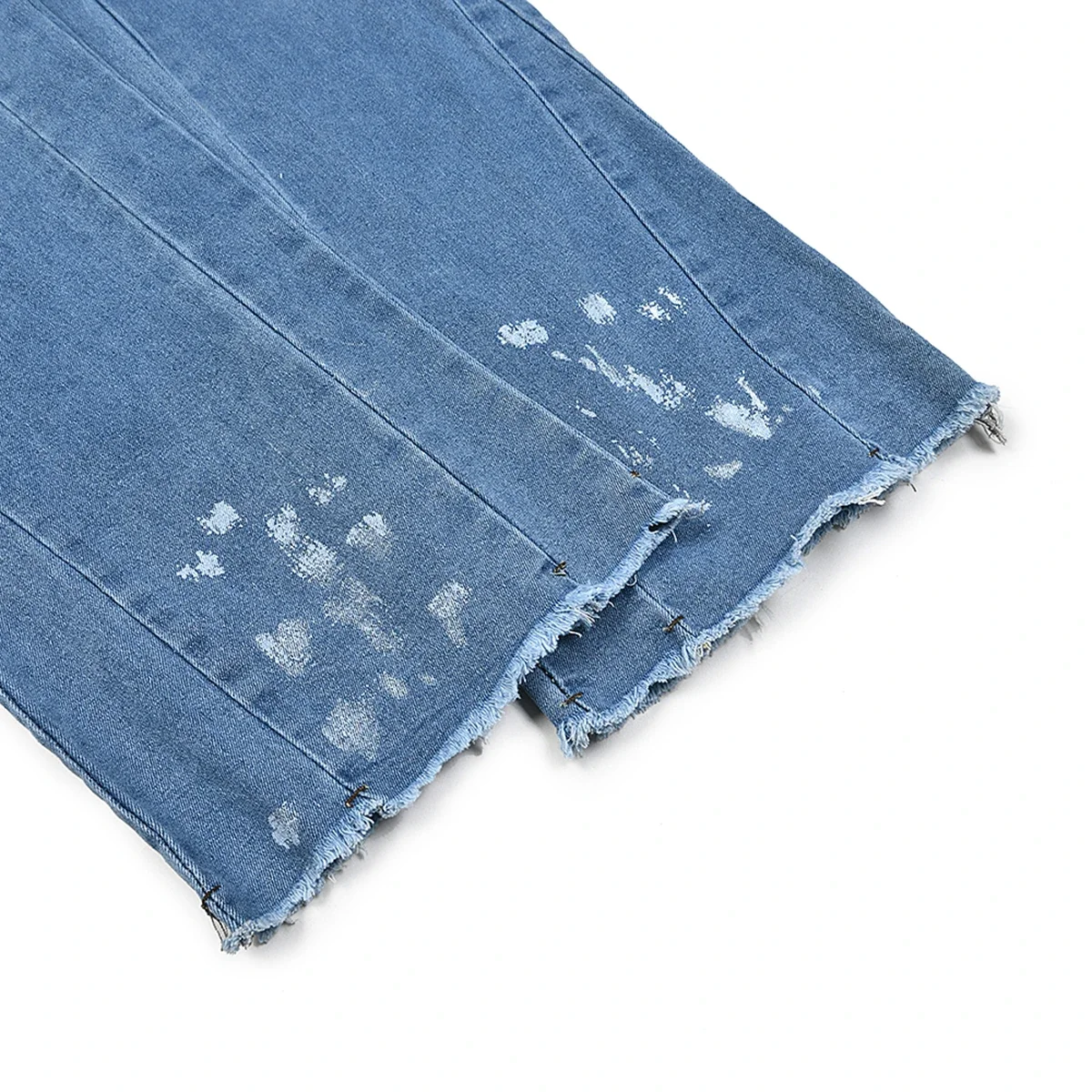 High Street Ink Painted Washed Blue Baggy Jeans for Men Straight Vintage Loose Casual Denim Pants Oversized Ropa Hombre Trousers