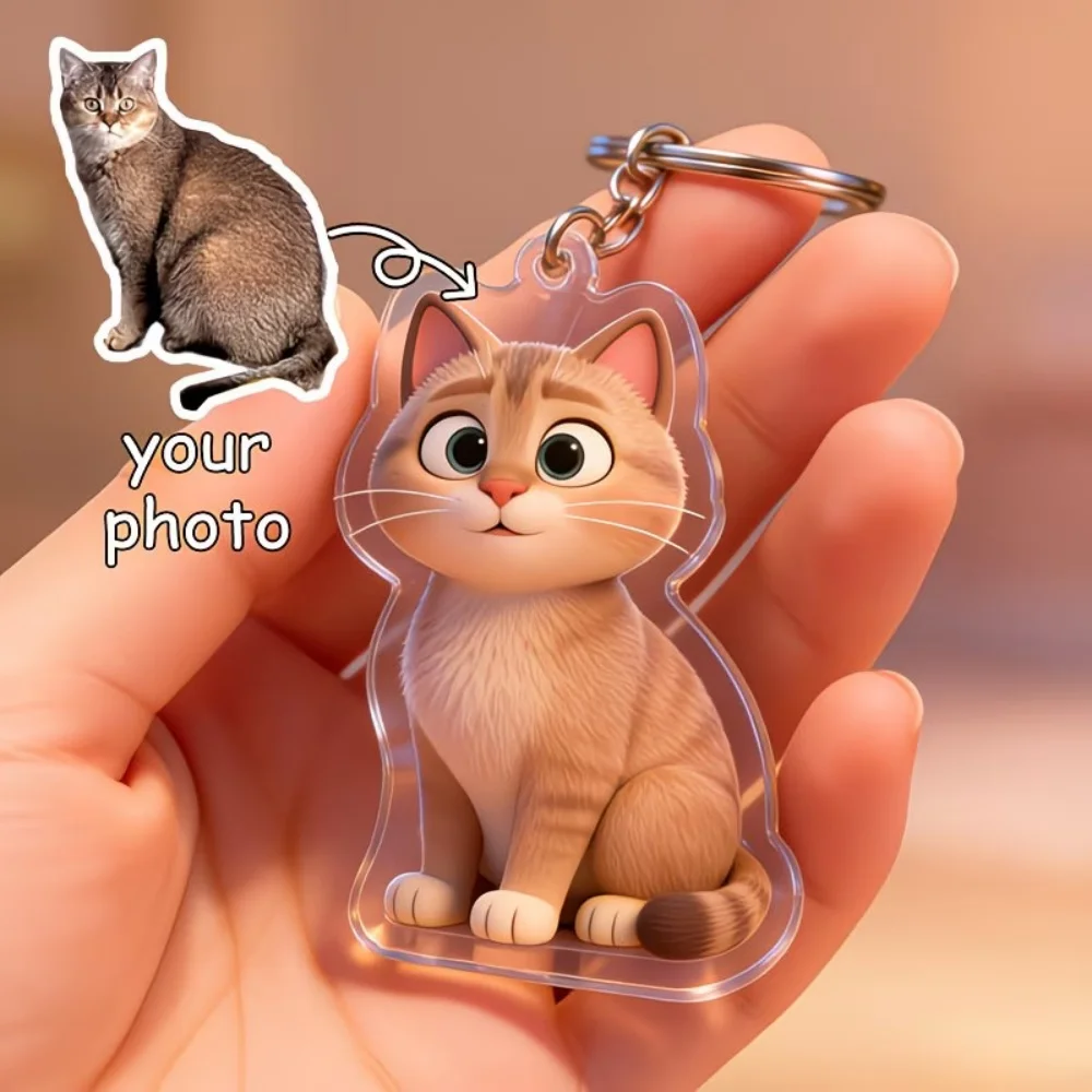 Personalisierte süße Cartoon-Animations-Schlüsselanhänger, Bild, individueller Kühlschrankmagnet, Schlüsselanhänger aus Acryl, DIY-Schlüsselanhänger, Geschenk – Detail 5