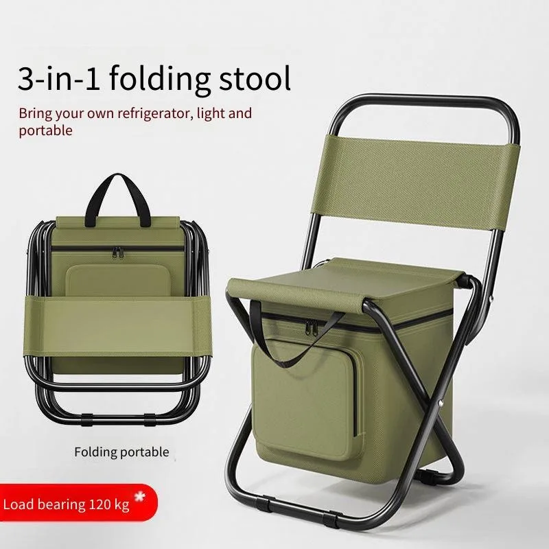 

3 in 1 Portable Folding Chair Camouflage Outdoor Stool for Camping Fishing Picnic Lightweight Compact Travel Seat with Carry Bag