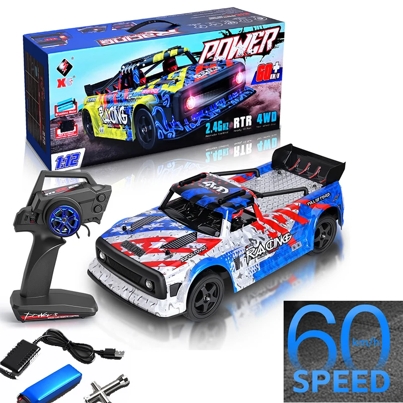 

WLtoys 124020 1:12 4WD RC Car Бесщеточная версия 60+ км/ч Высокоскоростные гоночные автомобили с дистанционным управлением, электрические игрушки для взрослых и детей