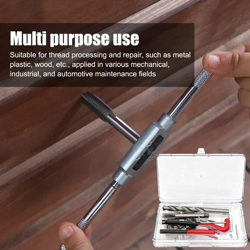 25PCS Kit di inserti per riparazione filettatura metrica Strumento di installazione per riparazione filettatura in acciaio inossidabile per riparazioni auto Set di utensili manuali compatibili