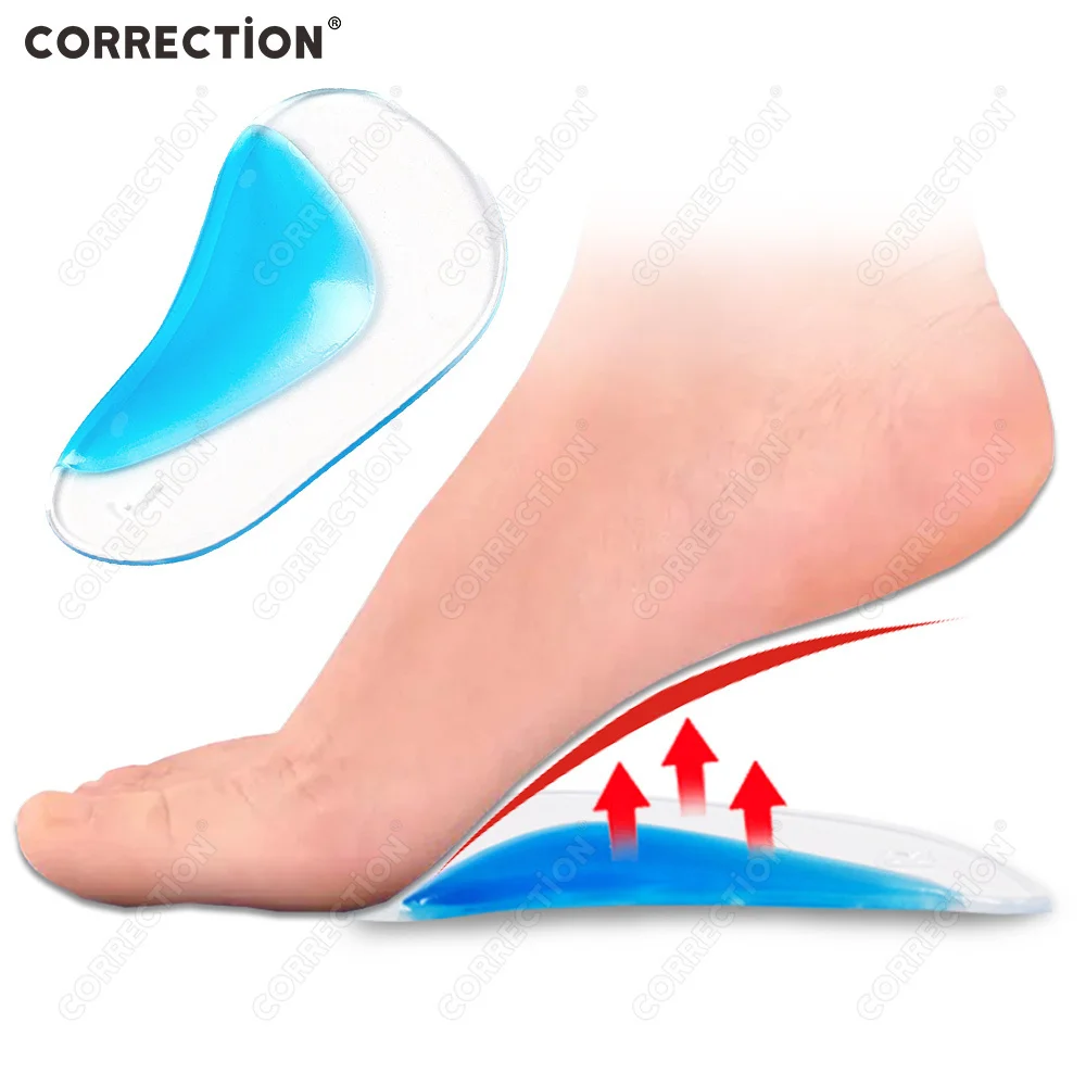 Kids Orthotic Insole Arch Support Silicone Flat Foot Corrector Transparent Shoe Cushion Insert Gel Orthopedic Pad Children