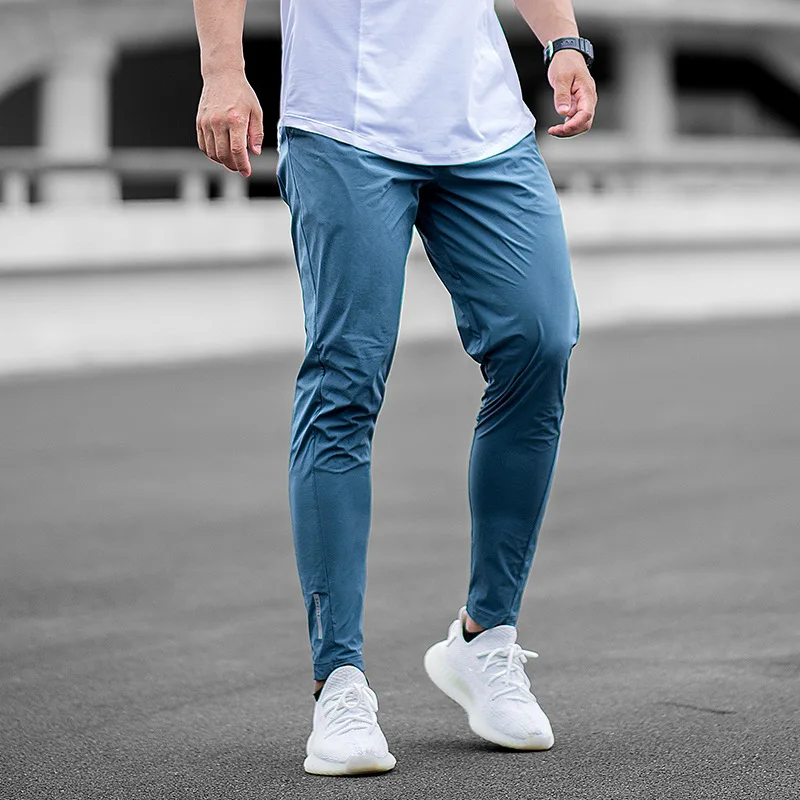 Sports Trousers Lightweight Elastic Spring And Summer Solid Color Slim-Fit Leg Pants Casual Fitness Pants Sports Pants