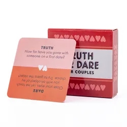 Truth or Dare for Couples Naughty Adult Party Board Game Set 51 Questions Sexy Date Night Drunk Couples Drinking Card Game 5x5cm