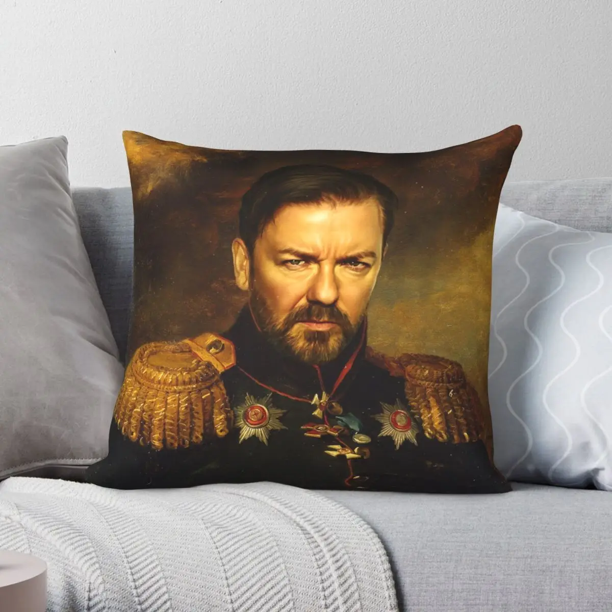 Ricky Gervais Replaceface Pillowcase Polyester Linen Velvet Printed Zip Decor Throw Pillow Case Sofa Cushion Cover