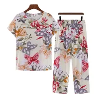 Cotton Pajamas Women's Thin Short Sleeve Set Plus Size Women's Loungewear Can Be Breathable and Antibacterial Sleepwear - Image 6