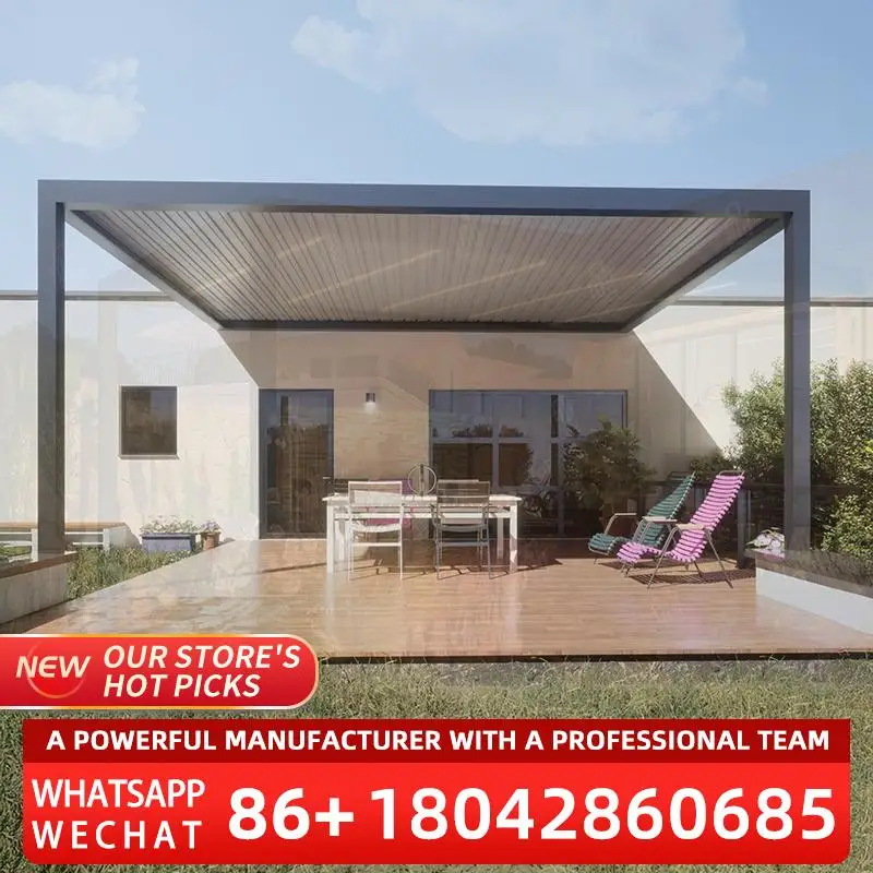 

4x6M Traffic White + Anthracite Grey Aluminum Louvered Pergola with Adjustable Louvers Weather Resistant Patio Outdoor Garden Ba