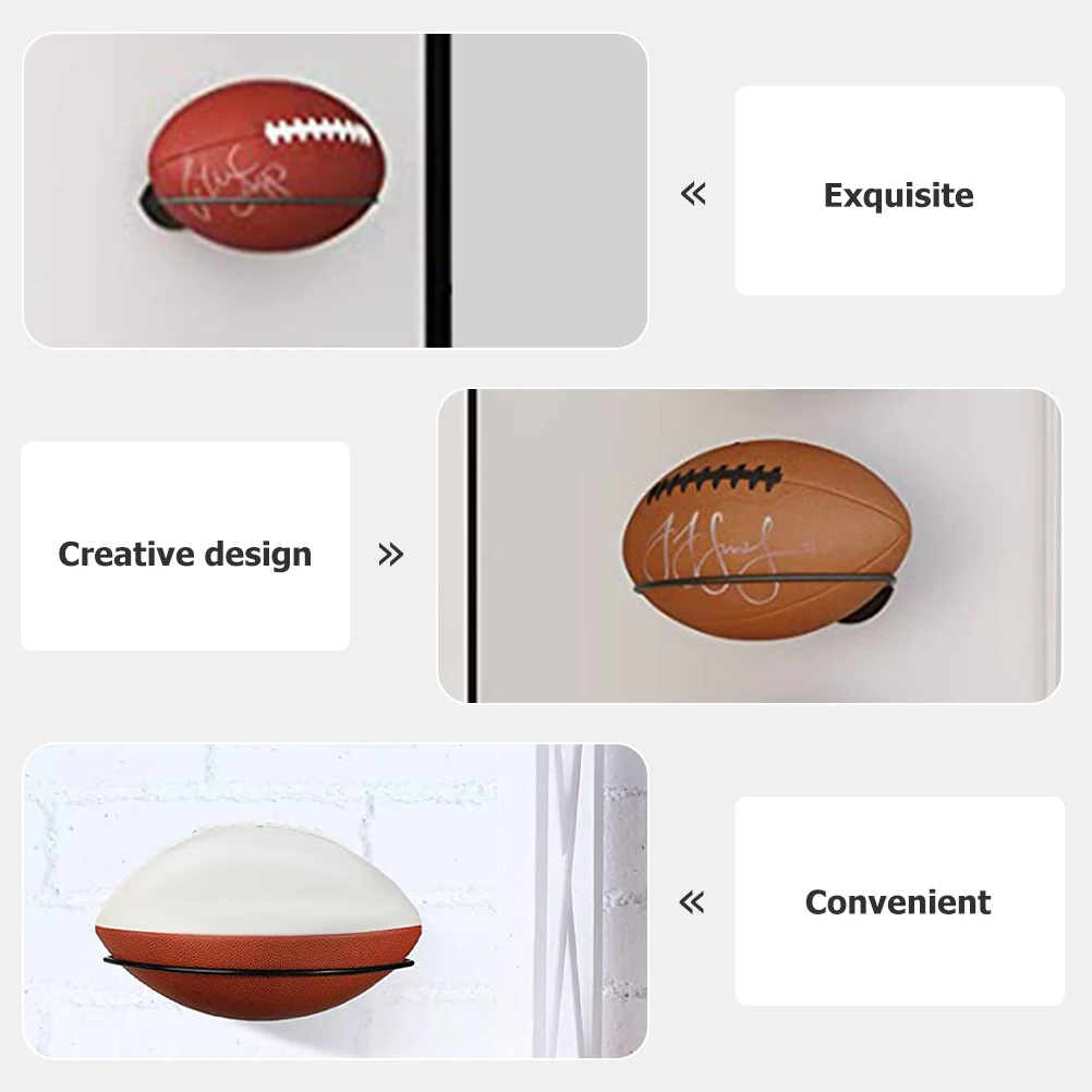 

2pcs Wall Basketball Display Holder Iron Sports Ball Storage Rack for Home Gym Iron Ball Holder Sport