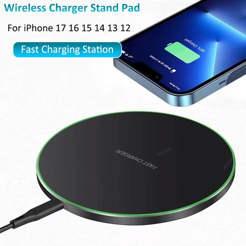 

300W Wireless Charger Pad Stand For iPhone 17 16 15 14 13 12 Pro Max Samsung Xiaomi Mobile Phone Fast Wireless Charging Station