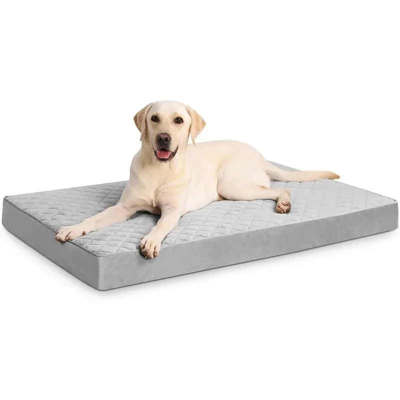 Orthopedic XL Dog Beds Large Sized Dog Waterproof Dog Bed with Removable Washable Cover and Non-Slip Bottom, Quilting Dog