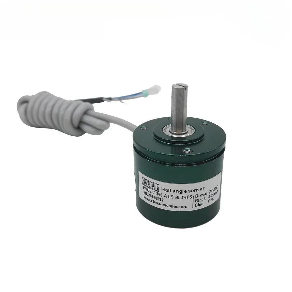 For Non-Contact Hall Effect Angle Sensor Magnetic Rotary Encoder Potentiometer 4-20MA 0-10V Analog Out DC 24 V 12 Bit P3036