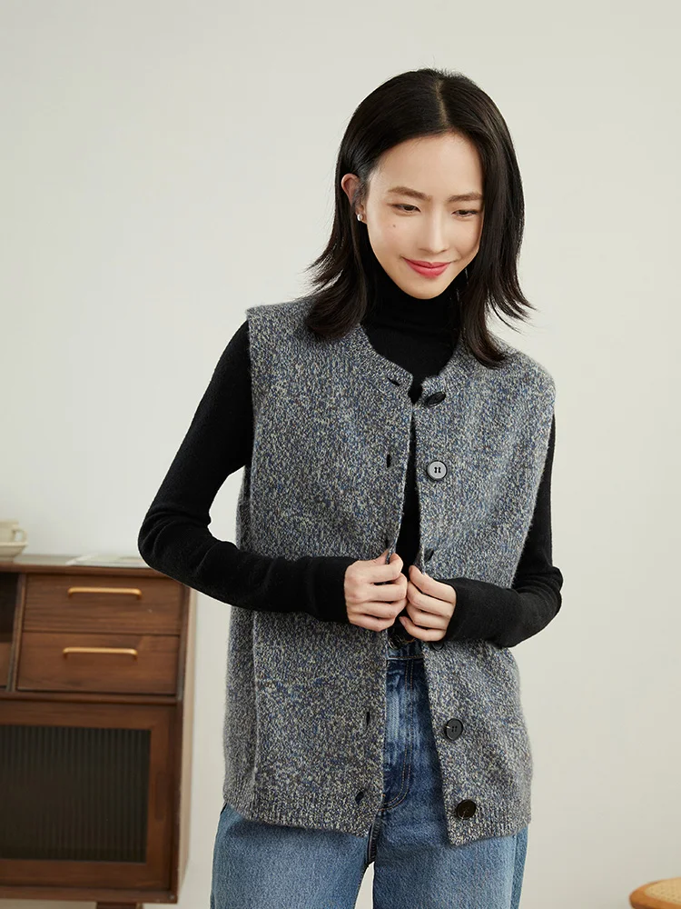 

ANGEL Women's 100% Cashmere Sweater Cardigan Vest Sleeveless Thick Autumn Winter Cashmere Sweater Autumn Winter Waistcoat Tops