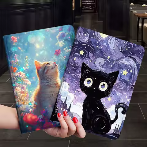 Art Starlit Sky Cat Popular Gift For Xiaoxin Lenovo Tab P12 Extreme Legion Y900 Idea Pro GT 12.1 2025 Foldable Tablet Case
