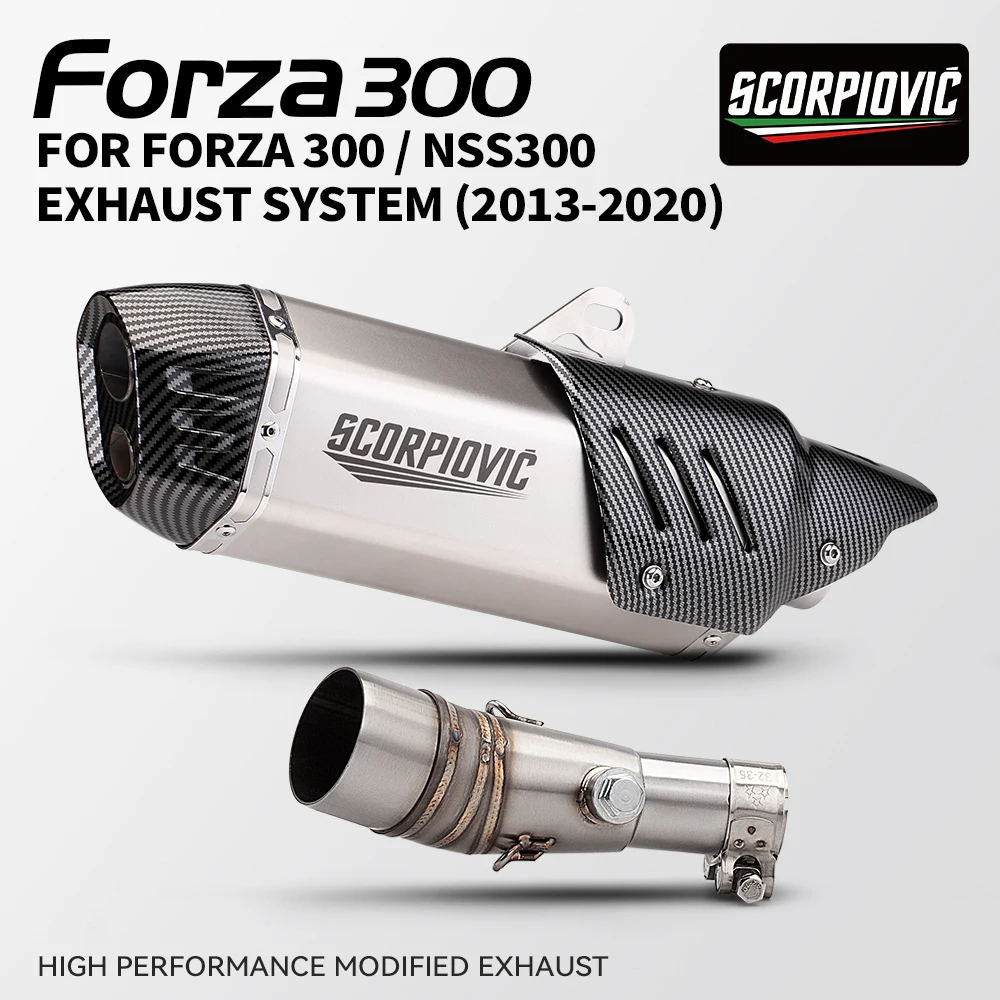 

FOR FORZA300 NSS300 FZ300 Stainless Steel Motorcycle Complete Exhaust System Muffler Set (2013-2020)
