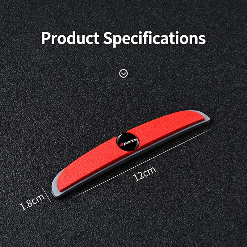 4Pcs Sport Logo PVC Car Door Anti‑Collision Strips Anti‑Scratch Stickers Auto Door Edge Anti‑Bump Guard Trim For Universal Cars