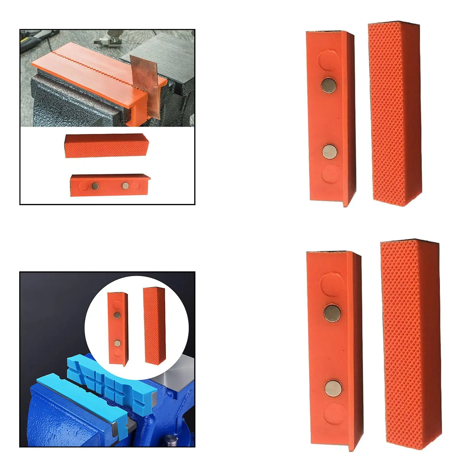 2 Pieces Magnetic Vise Jaw Pads Universal Premium Multipurpose Protector