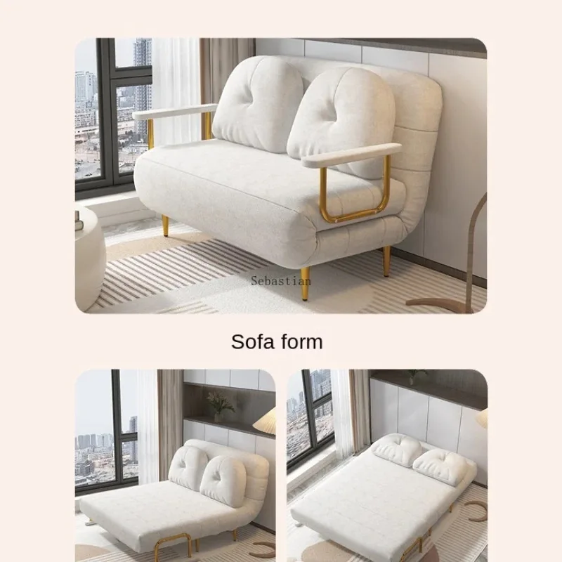 Sofa Folding Dual-Use Small Apartment Single Double Living Room Balcony Multi-Functional 2024 New Cloud Telescopic Bed