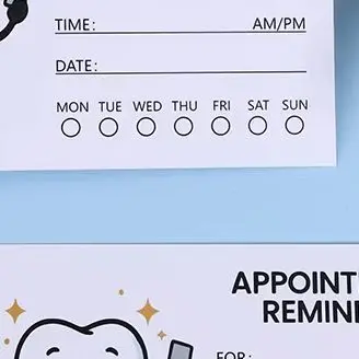 

100 шт. профессиональные карты с уведомлением о пациенте с контрольной коробкой, время и дата, милый дизайн зубов, карты-напоминания о зубном назначении