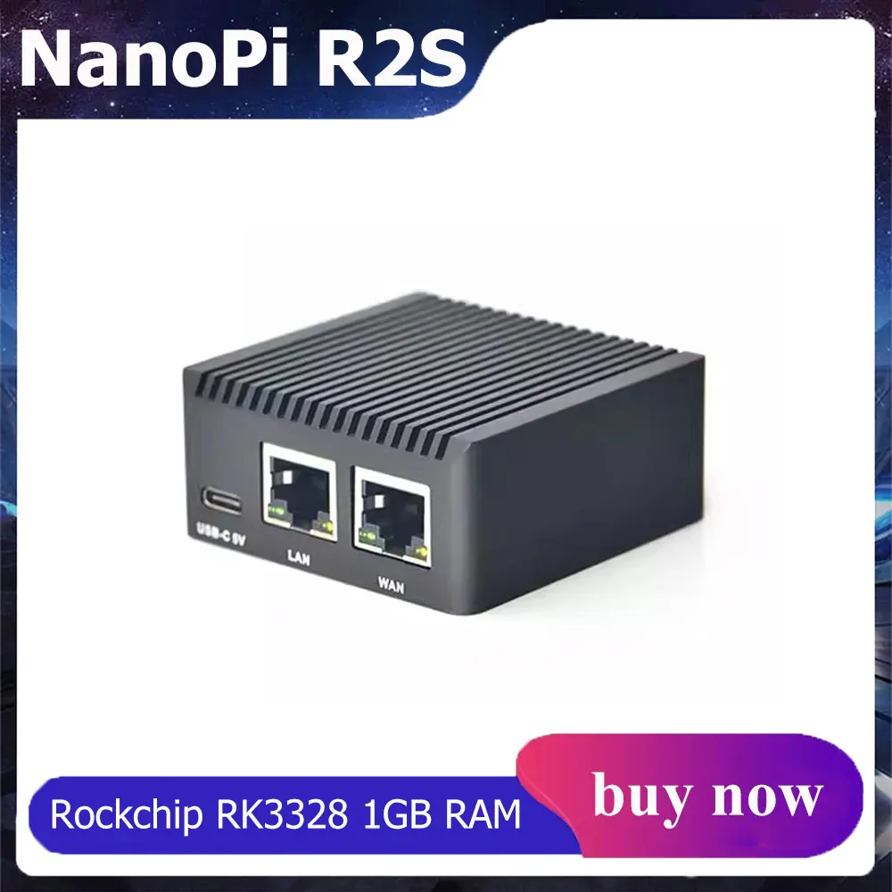 

NanoPi R2S Rockchip RK3328 1GB RAM mini router dual gigabit port Optional CNC Metal Case