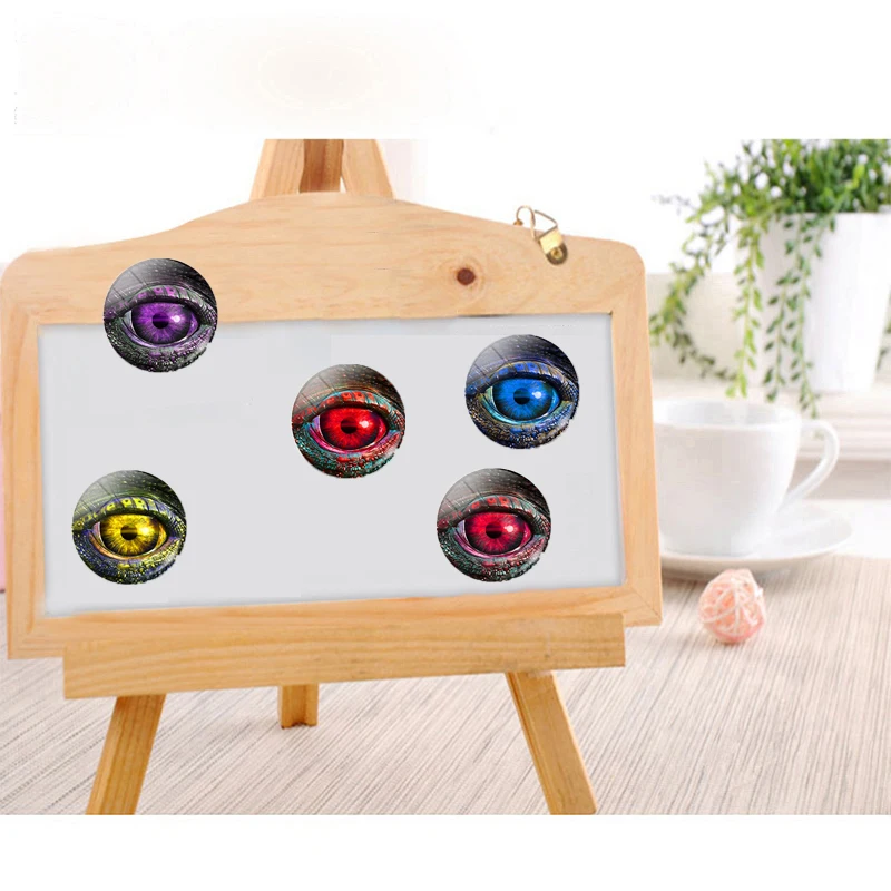 Halloween 30 MM lodówka magnes terrorysta duch smoka typu Eagle Eye szklaną kopułą naklejki magnetyczne na lodówkę pojemnik na notatki Home Decor