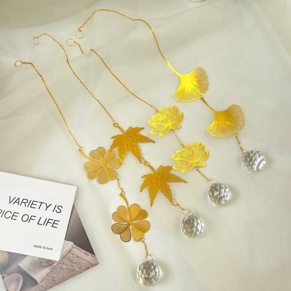 New Hanging Decoration Sun Catcher Lotus & Ginkgo Leaf Gift Crystal Prism Window Art Crystal Suncatcher Garden