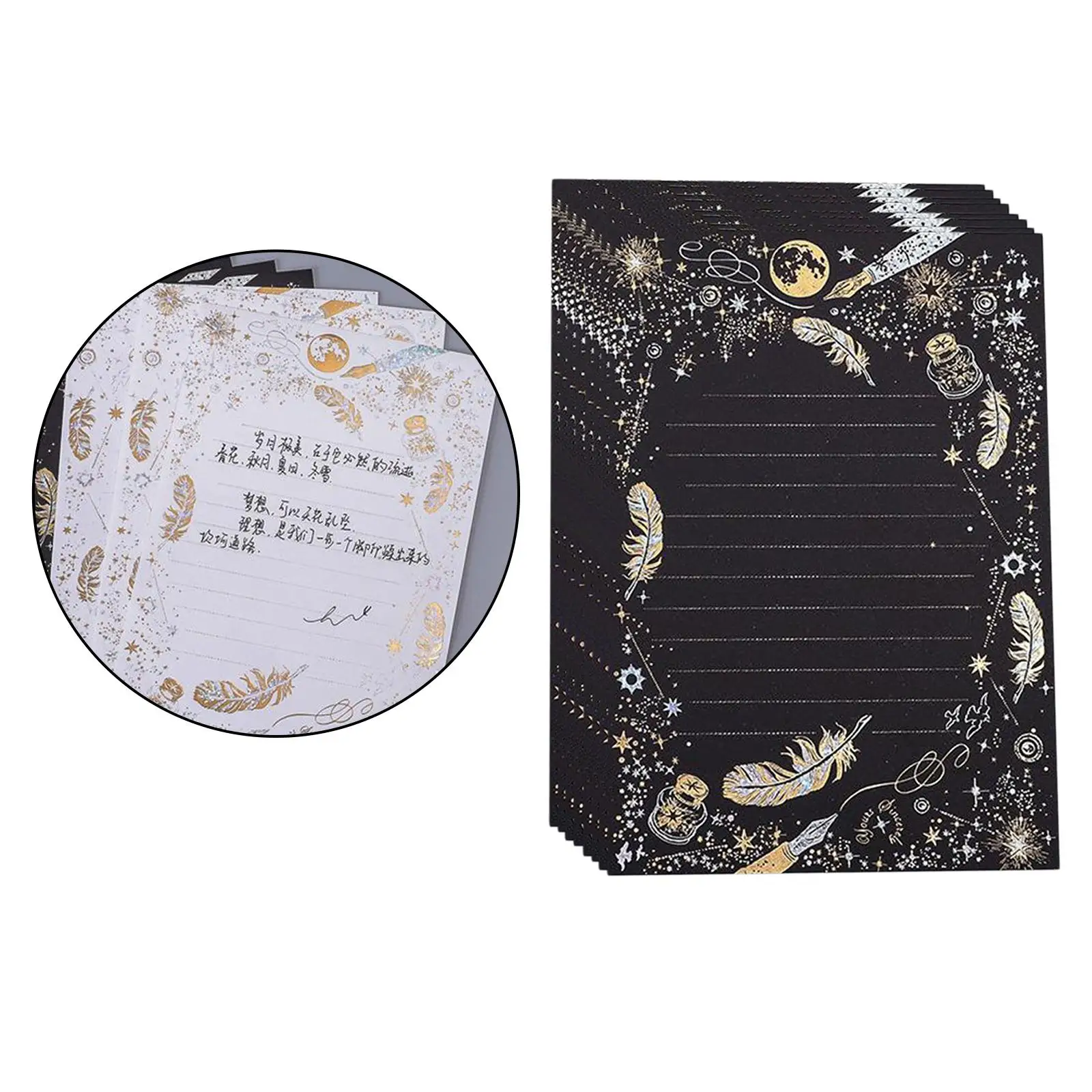 8x Invitation  Writing Letter Paper Greeting Stationery Ruled Writing Stationery