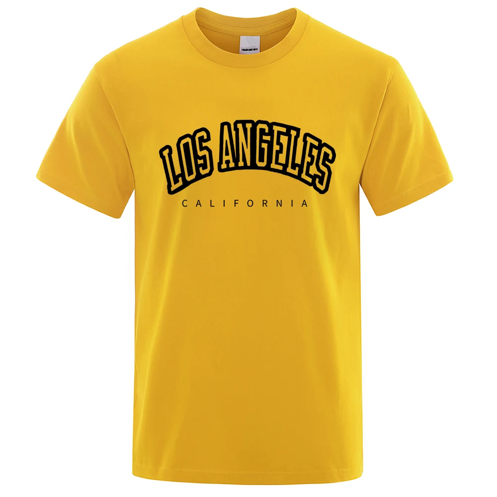 Los Angeles, California Usa Stadt Brief Herren T-Shirts Lose T-Shirts Baumwolle Atmungsaktiv T-Shirt Übergroßen Tops Qualität Marke Tops
