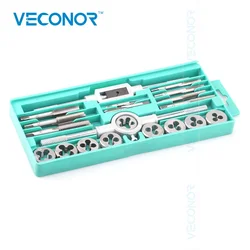 20PCS Tap and Die Set Tap Wrench Set M3-M12 Threading Tool Alloy Steel For Metalworking