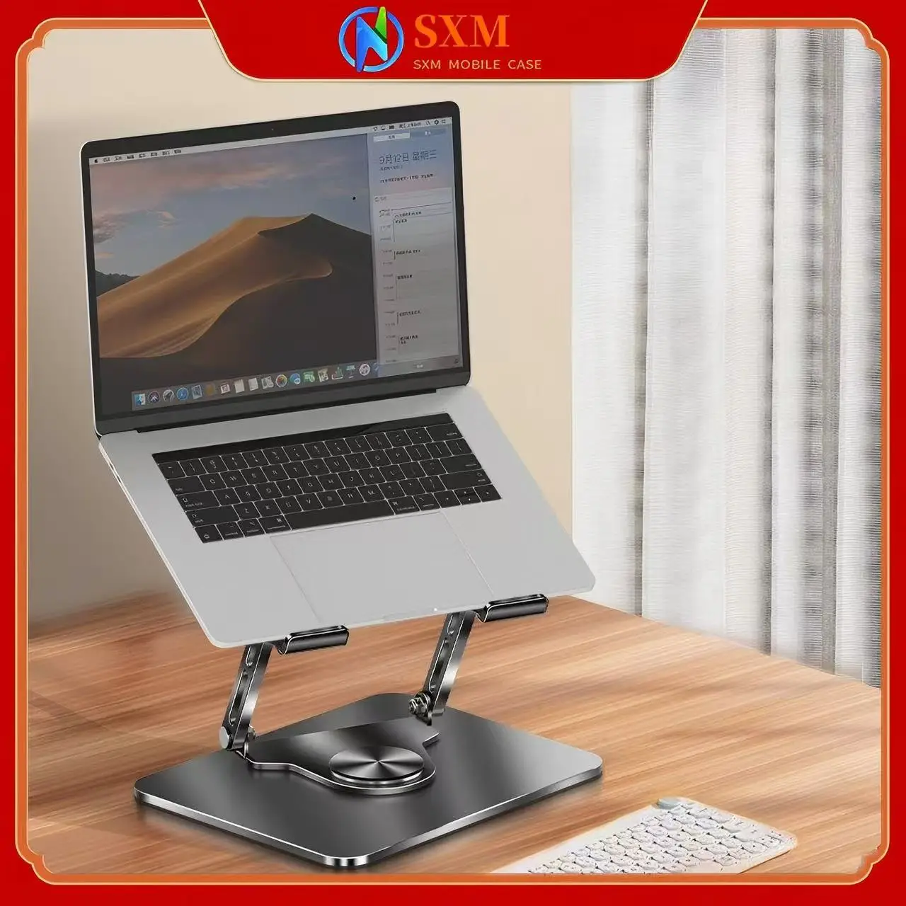 

Вращающаяся на 360 градусов подставка для ноутбука из углеродистой стали, высота подушки, плоский настольный подъемник, складная стойка с повышенным рассеиванием тепла