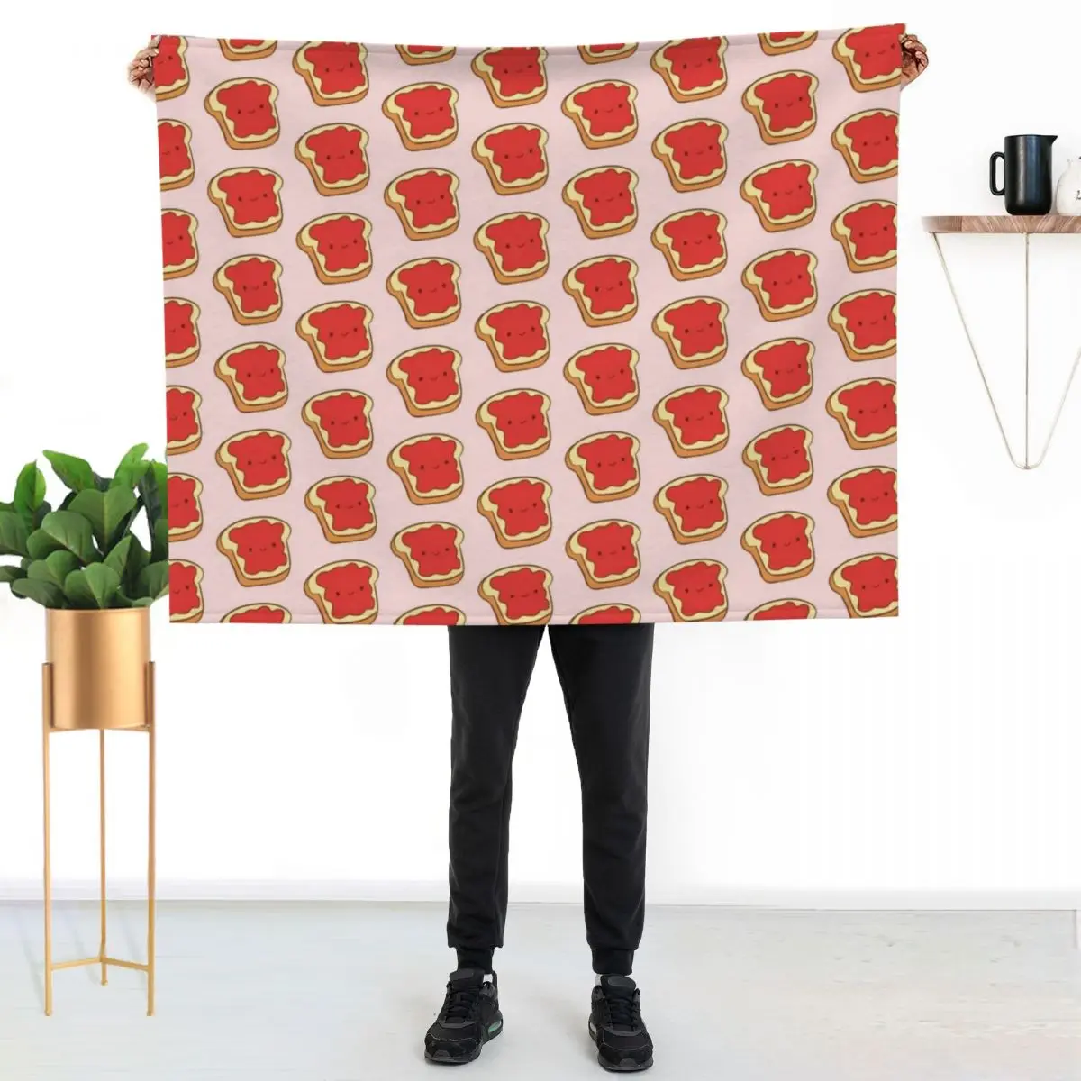 Kawaii Jam Sandwich Throw Blanket Sofa Throw Hairys Large for babies Thin Bed linens Blankets
