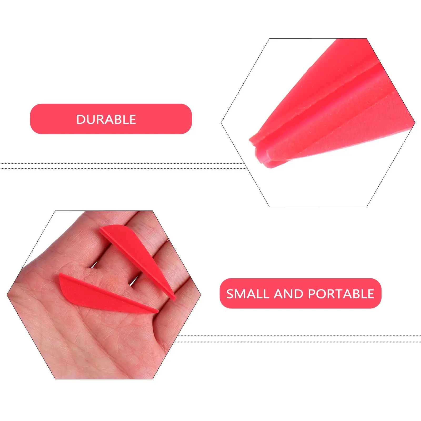 

50 Pcs Five Colors Arrow Accessories Rubber Water Drop Shaped Fletchings