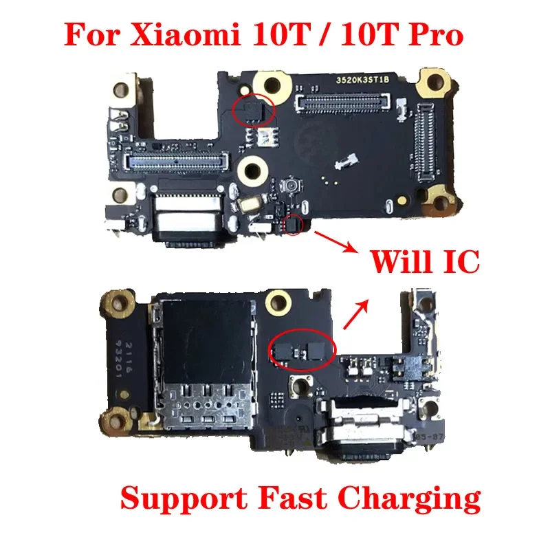 Para xiaomi 11t mi 11t pro 5g porta doca de carregamento usb leitor cartão sim slot placa conector mainboard cabo flexível peças reparo