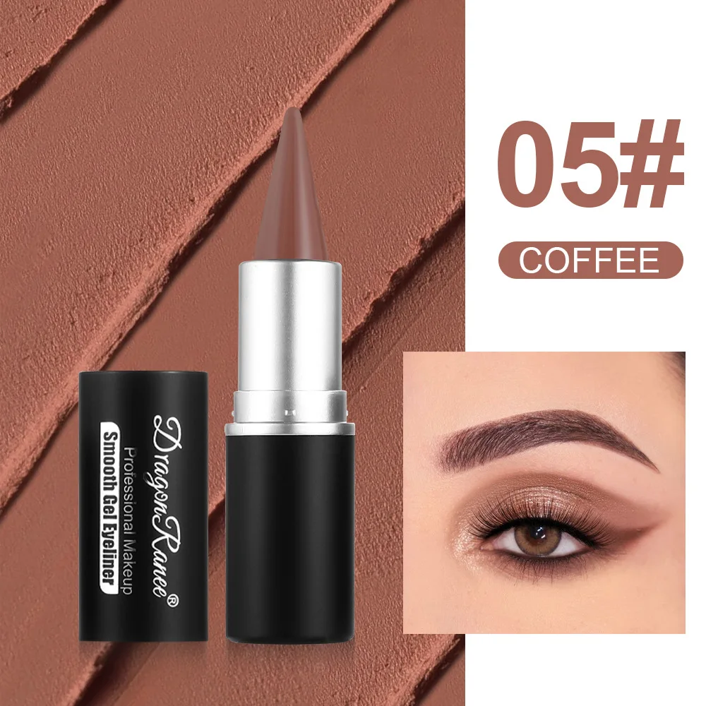 Matte Eyeliner Cream Texture Easy Coloring Sweat Proof High Pier Eyeliner Pencil Lasting Makeup Black White Red Brown Eye Liner