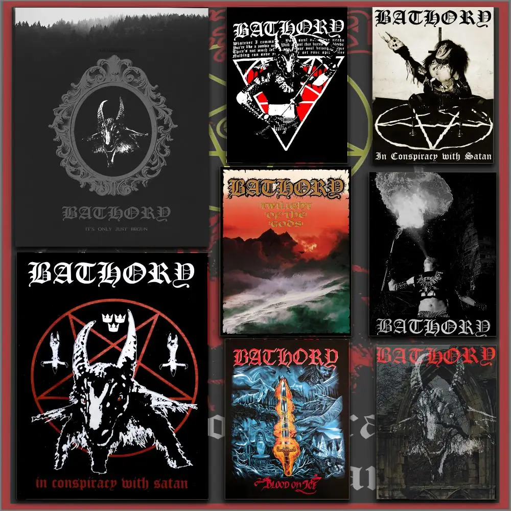 Band B-Bathory Quorthon Poster Peel And Stick Matte Self Adhesive PVC Easy Apply Removable Waterproof Frameless Home Decor